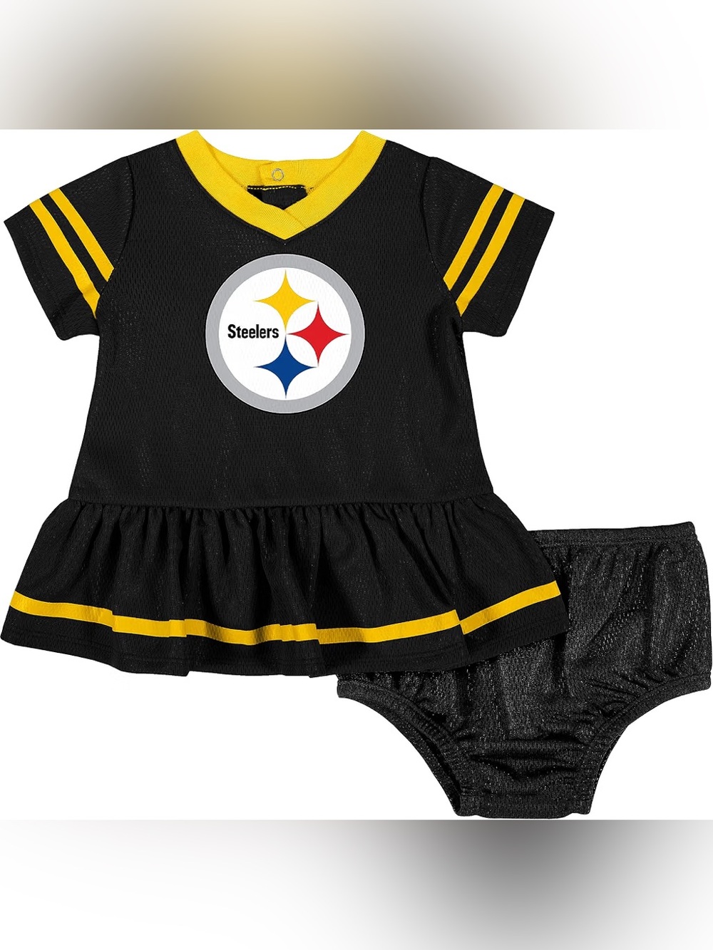 NWT Pittsburgh Steelers Gerber Infant/Baby 2 Pc Dress & Diaper Cover Set~0-3M